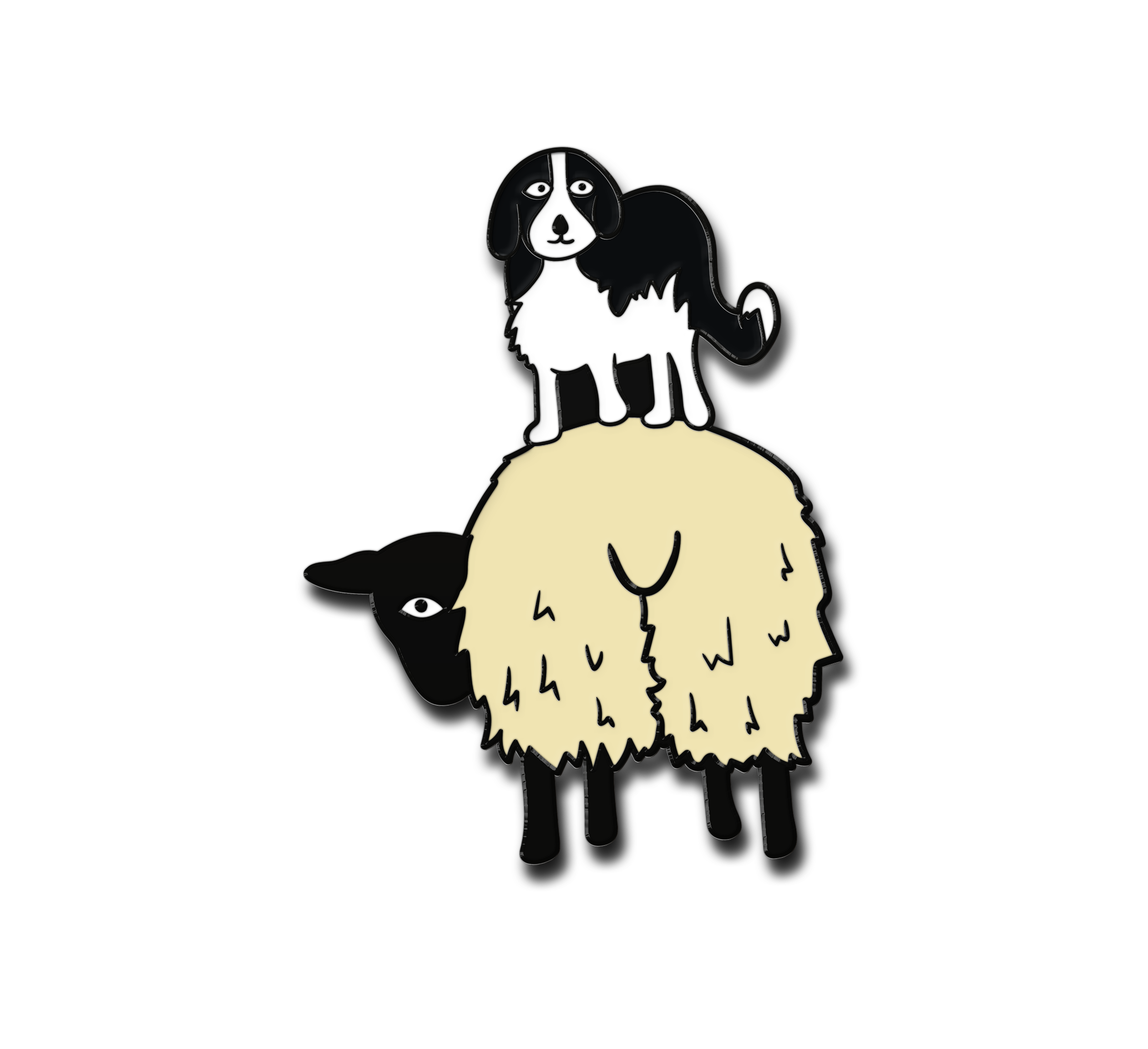 Sheep and Collie Enamel Pin
