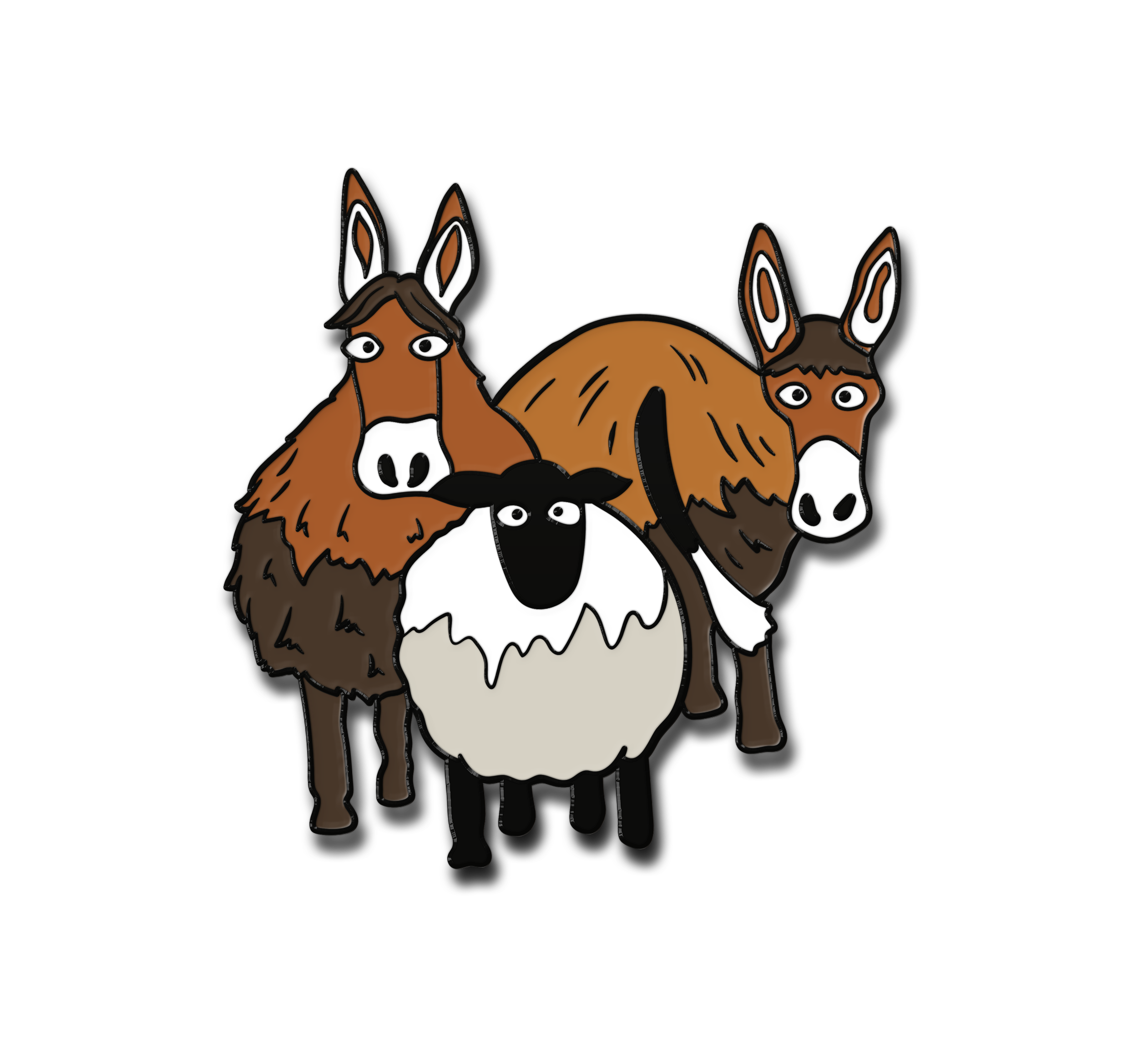 Donkeys Enamel Pin