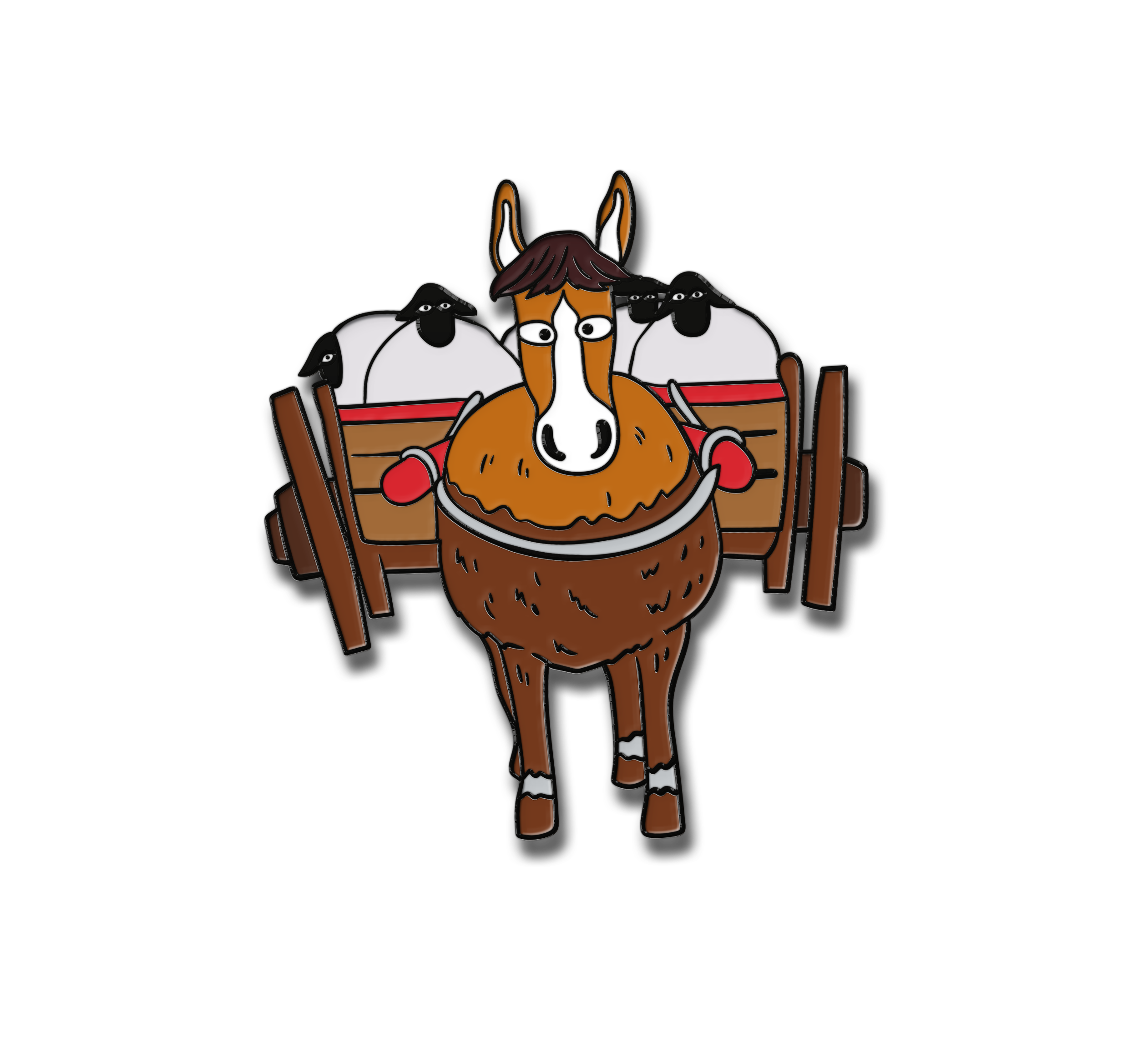 Donkey and Cart Enamel Pin