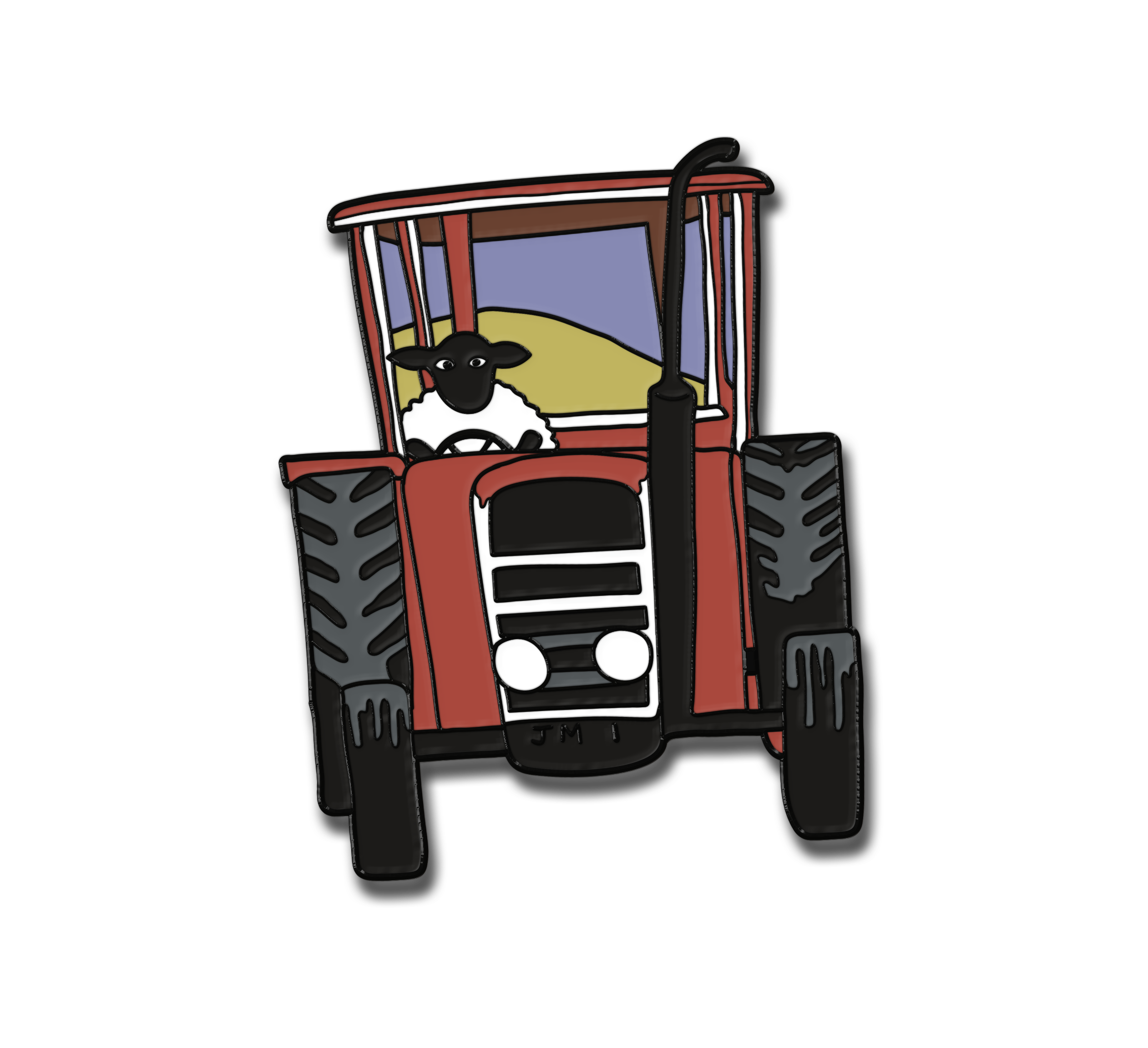 Sheep Tractor Enamel Pin