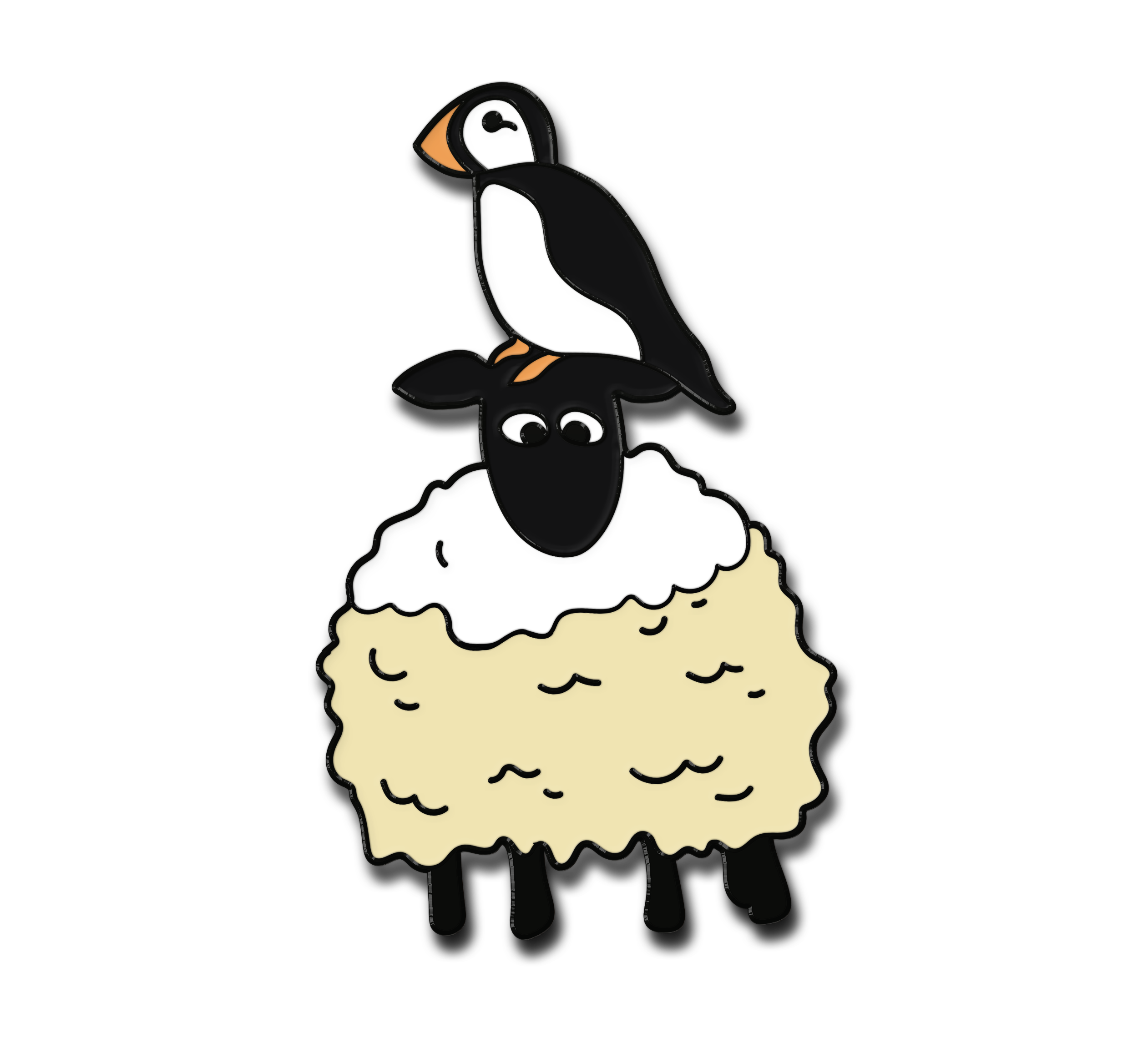 Puffin Compares To Ewe Enamel Pin