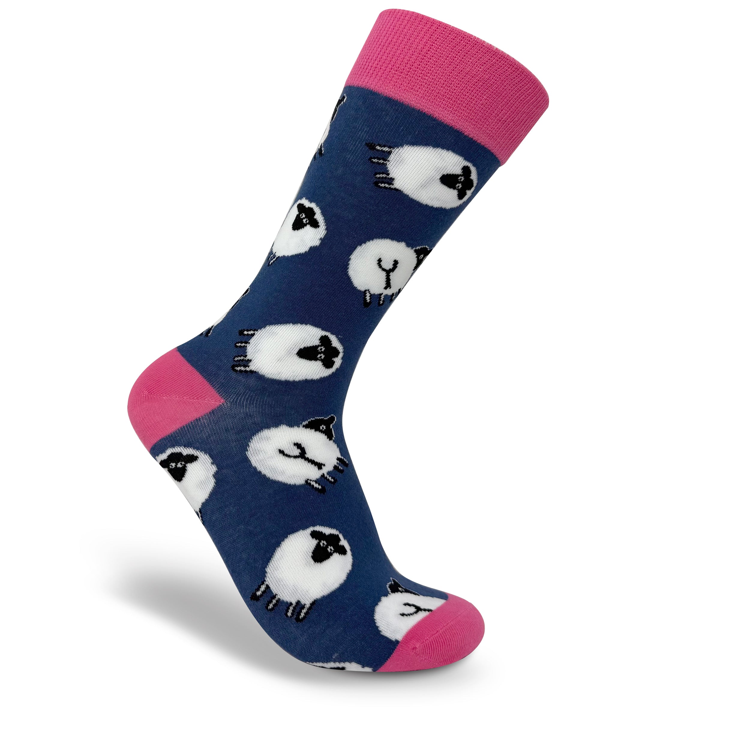 Navy and Pink Sheep Socks