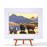 Highland Sunset Mounted Print