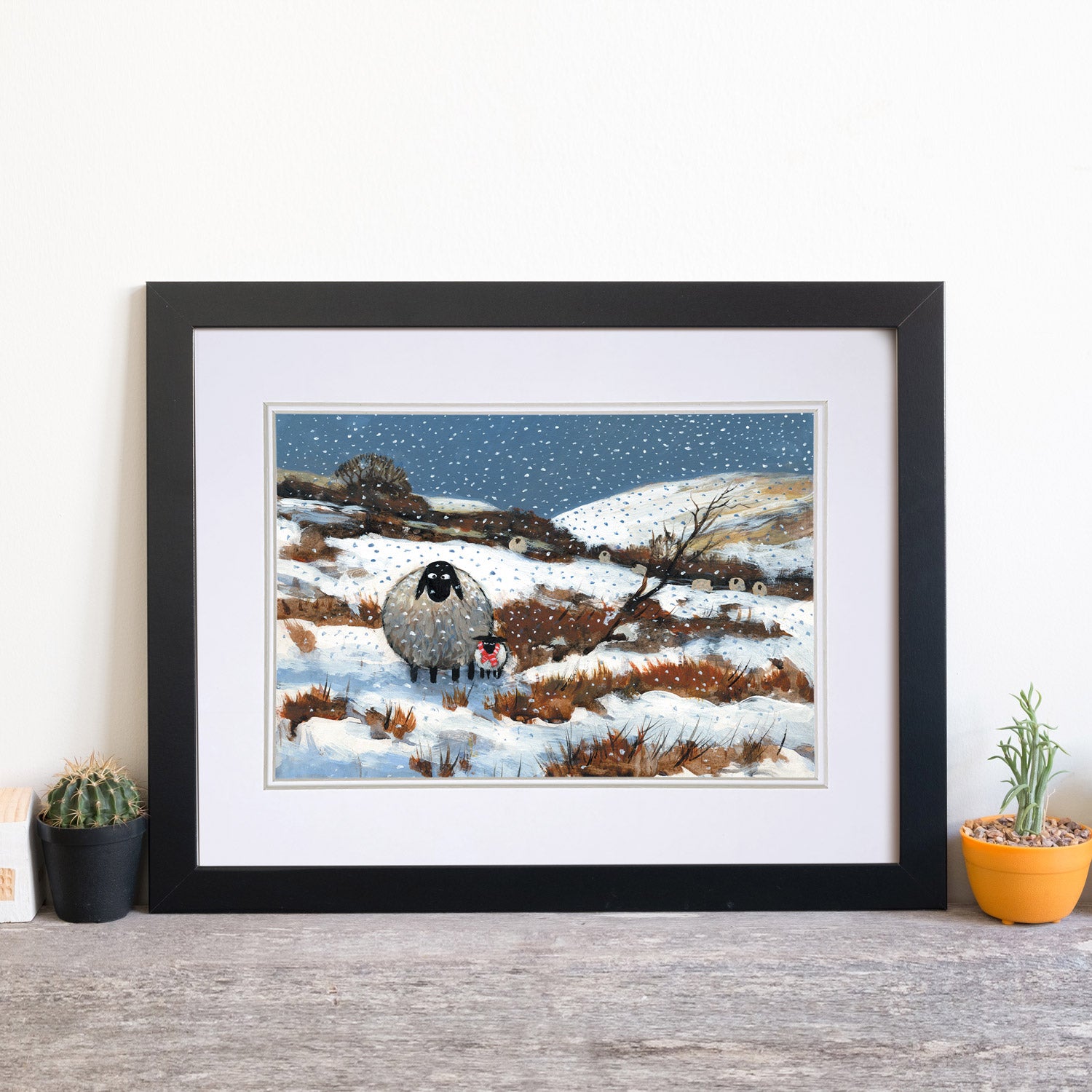 Double Mounted Print "Snow Joke - Its Freezing" By Thomas Joseph