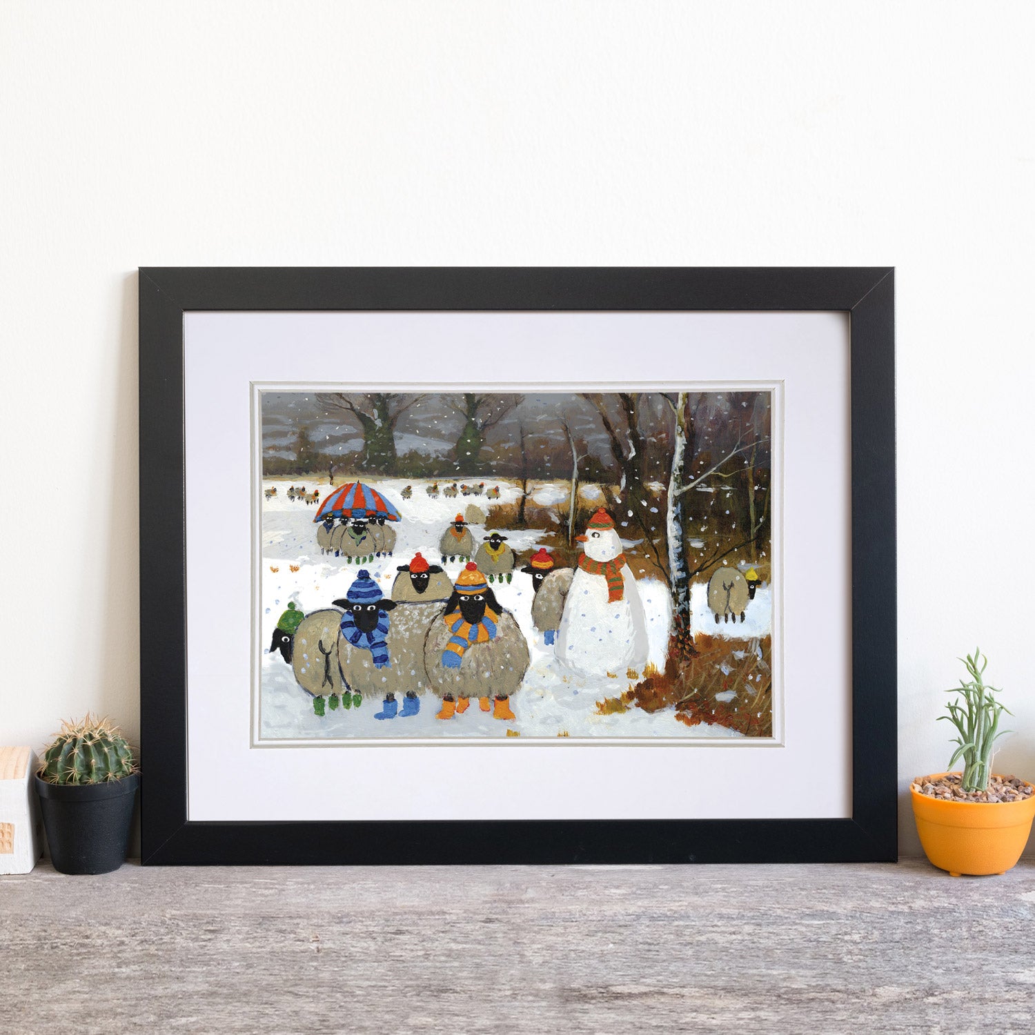 Double Mounted Print "Seasons Bleetings" By Thomas Joseph