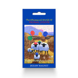Fridge Magnet sheep with balloons and party hats having a celebration