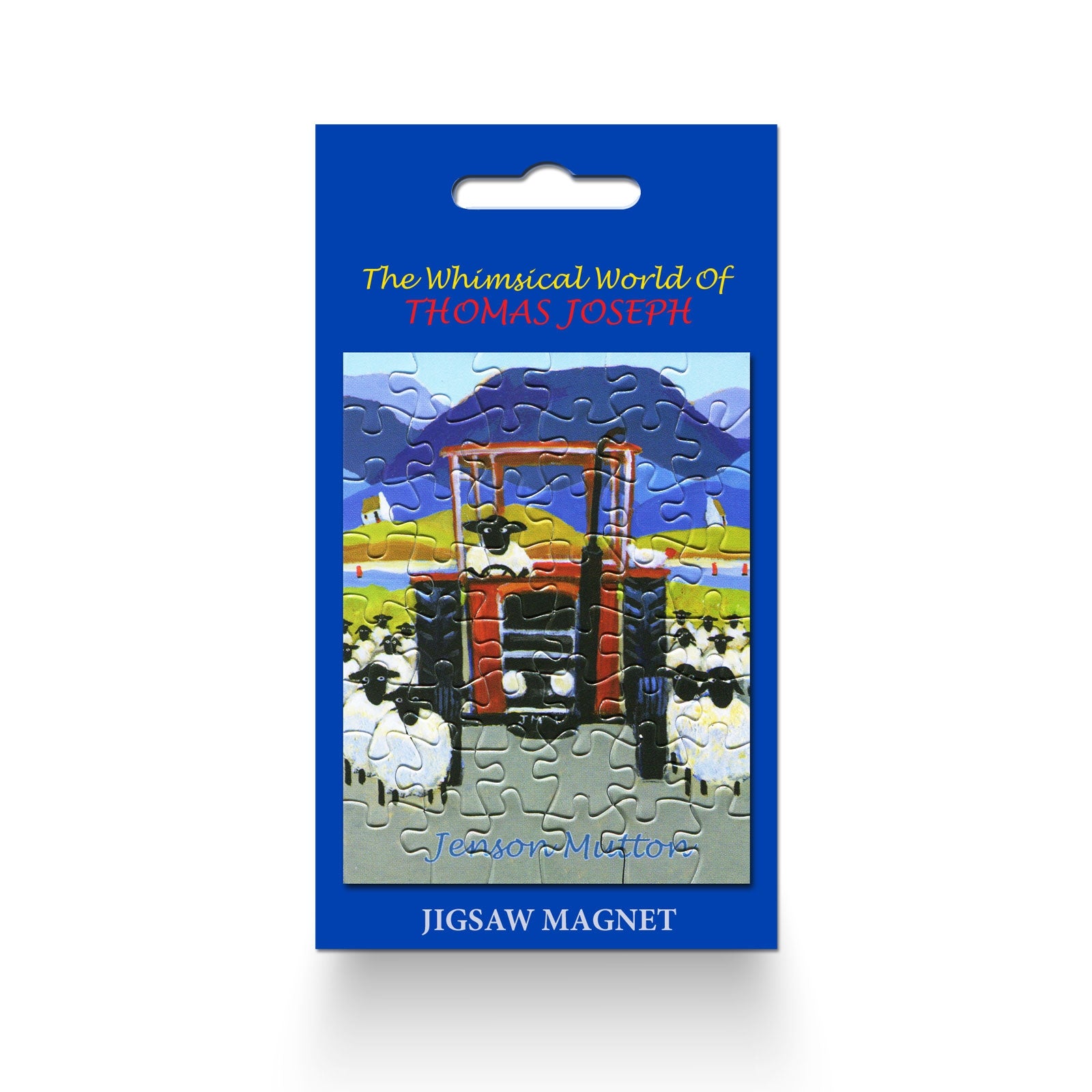 Fridge Magnet sheep driving a tractor on a farm