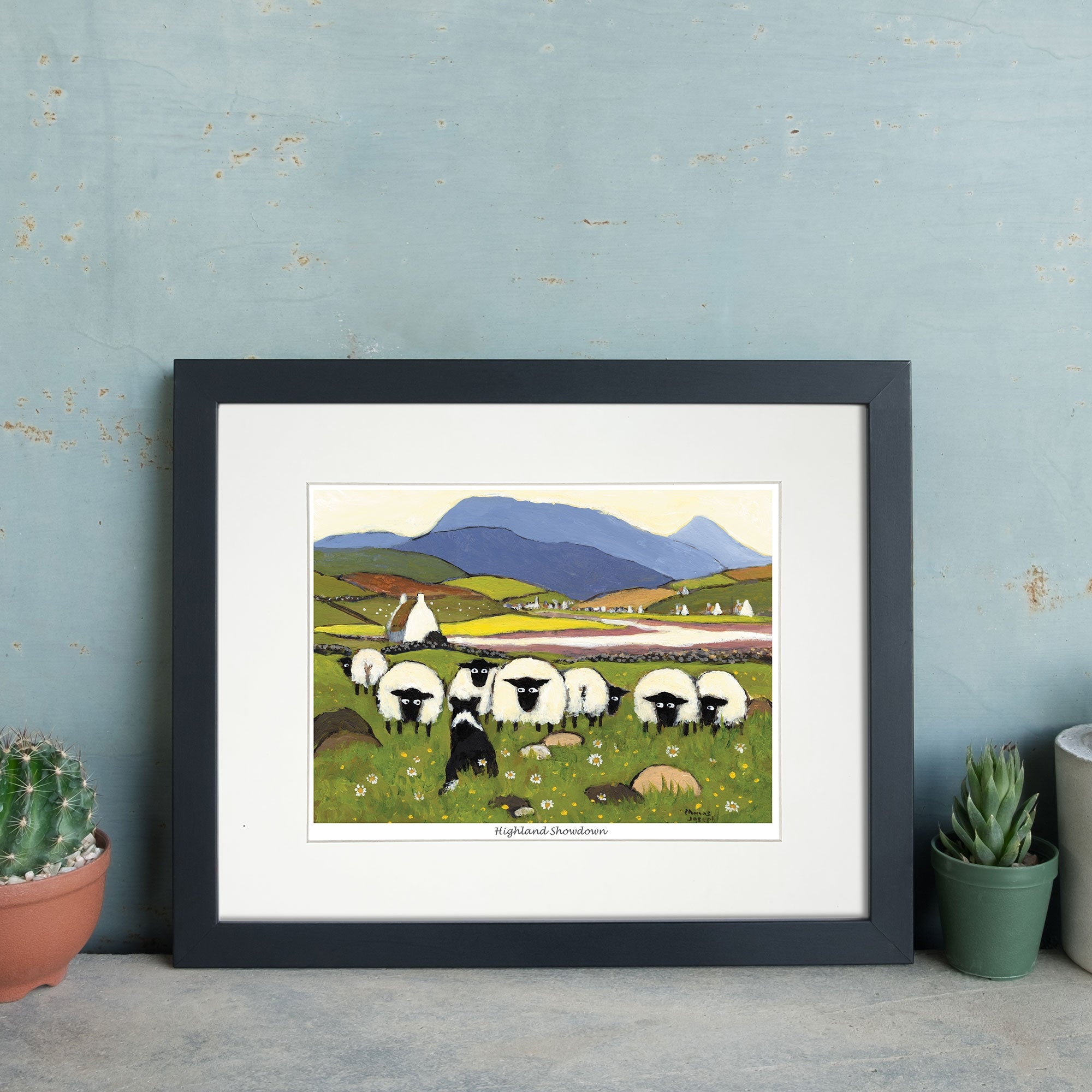 Highland Showdown Mounted Print