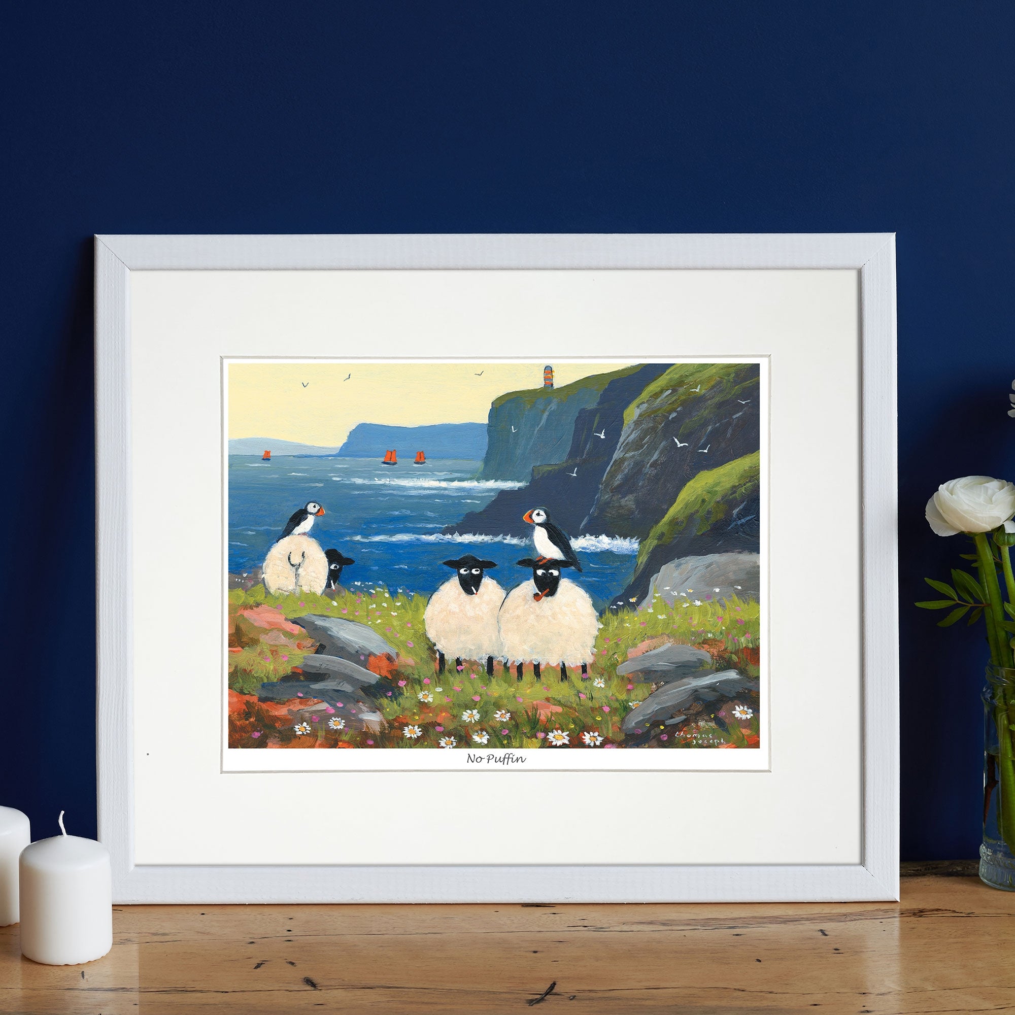 No Puffin Mounted Print