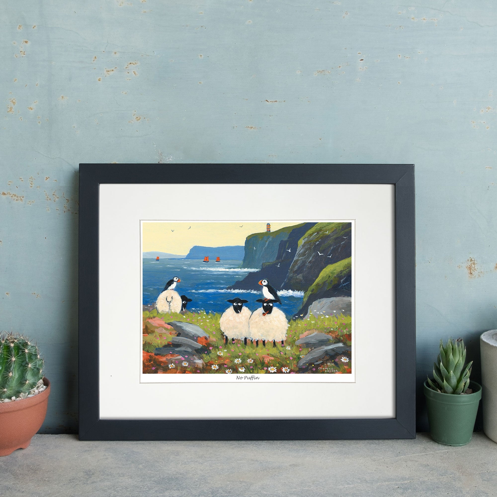 No Puffin Mounted Print