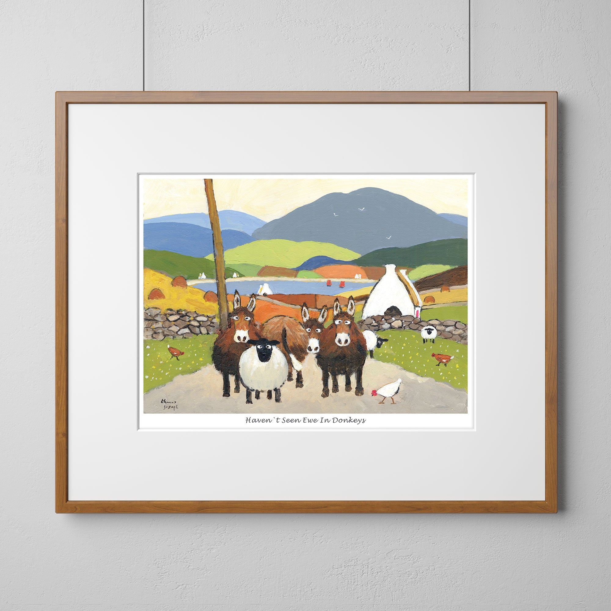 Haven't Seen Ewe In Donkey Mounted Print