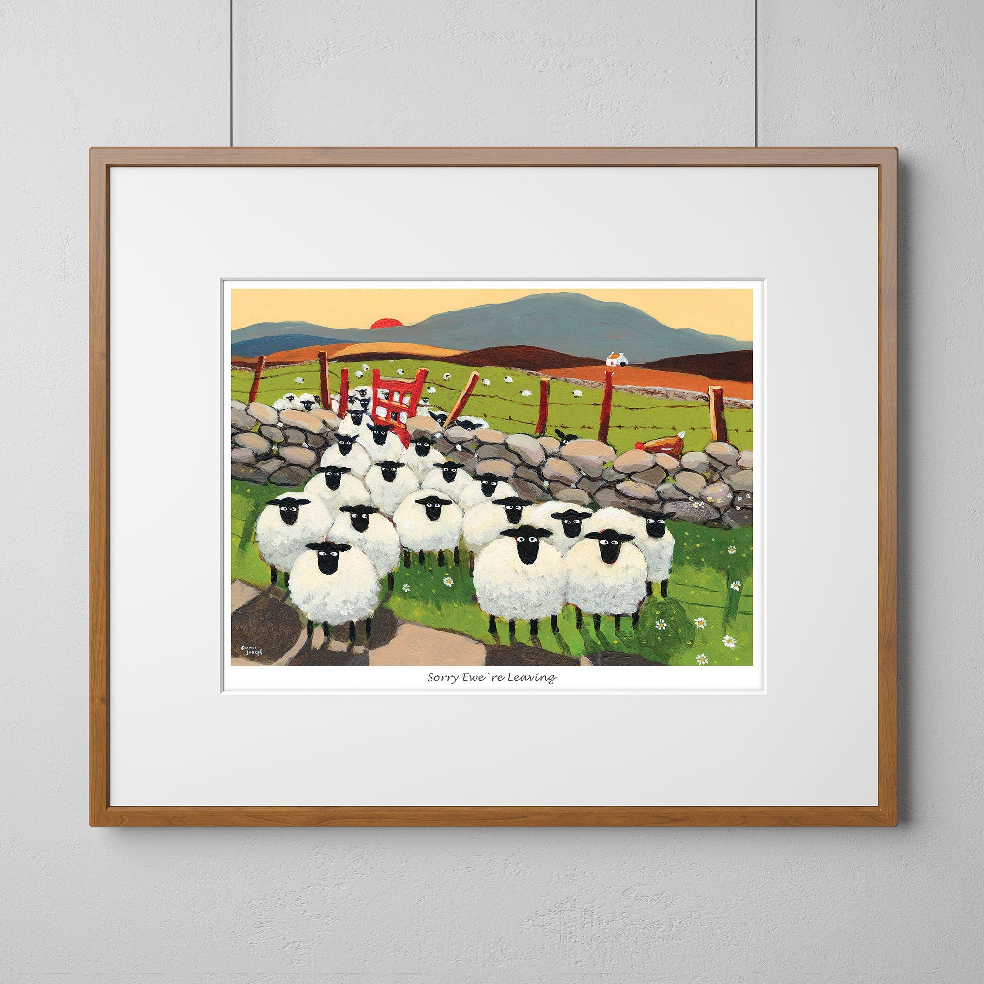 Sorry Ewe're Leaving Mounted Print