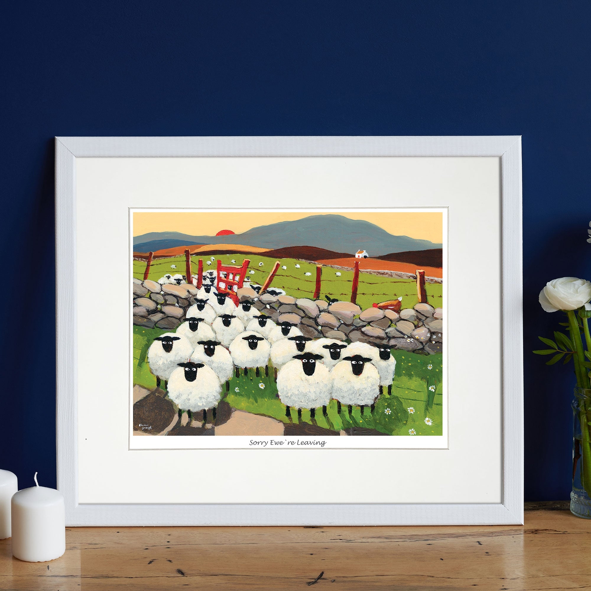 Sorry Ewe're Leaving Mounted Print