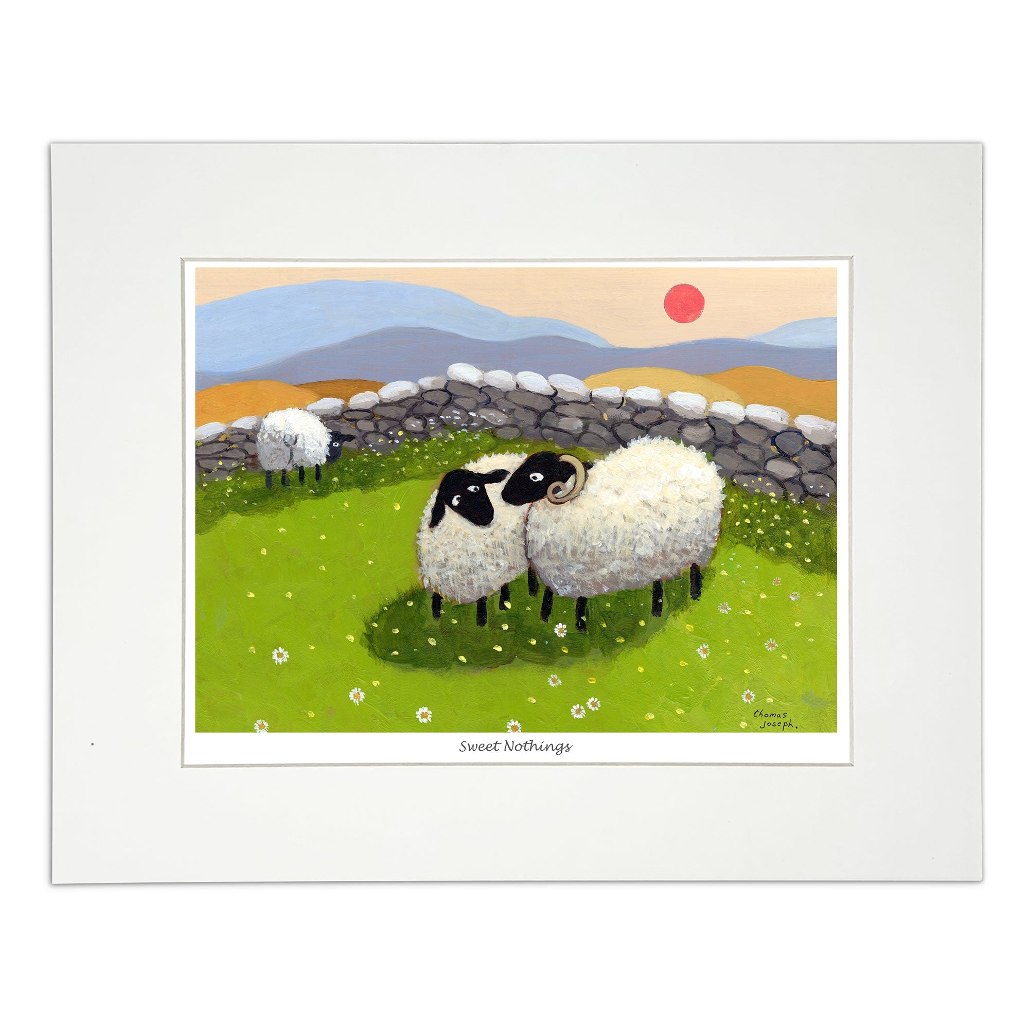Wall art two sheep in love with eachother