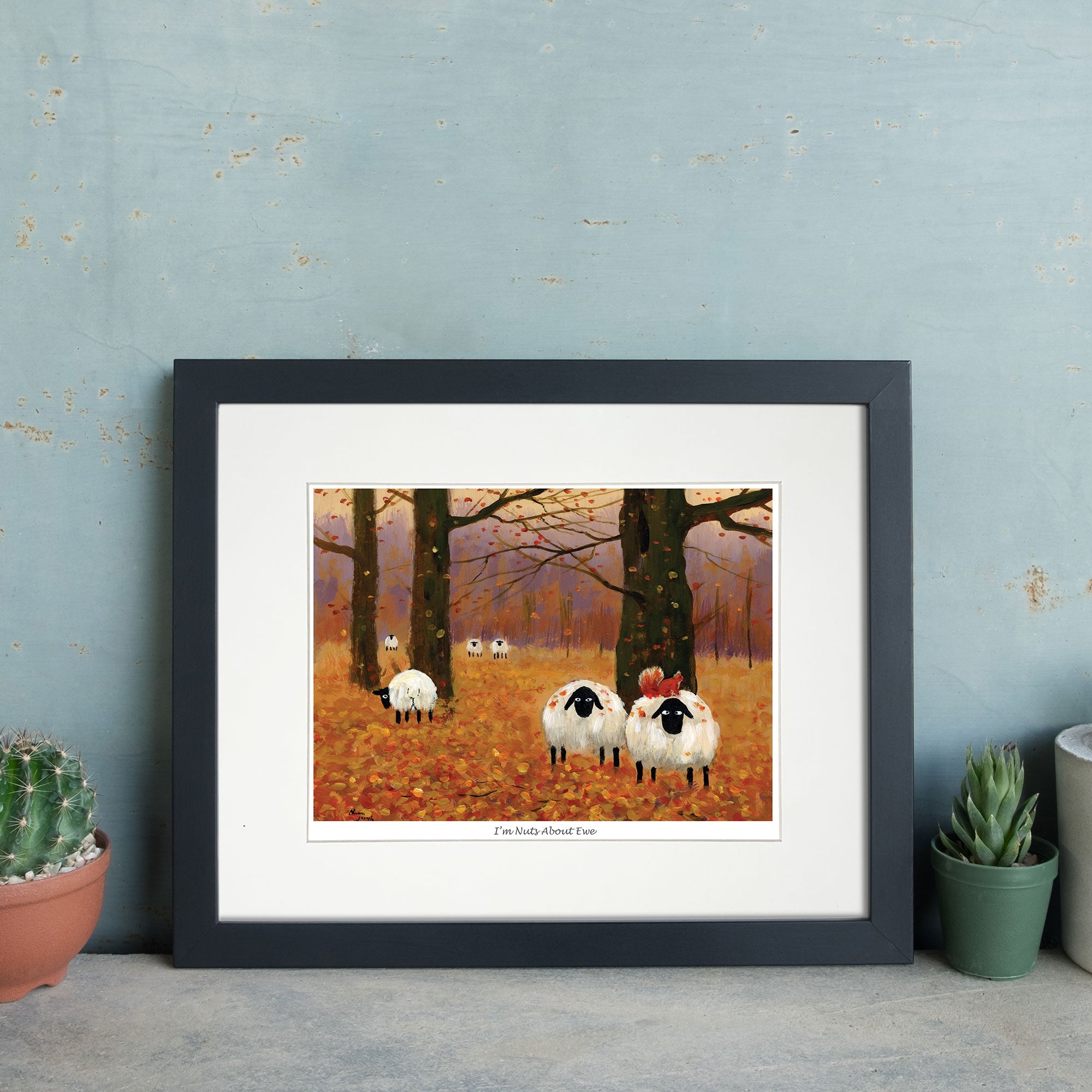 I'm Nuts About Ewe Mounted Print
