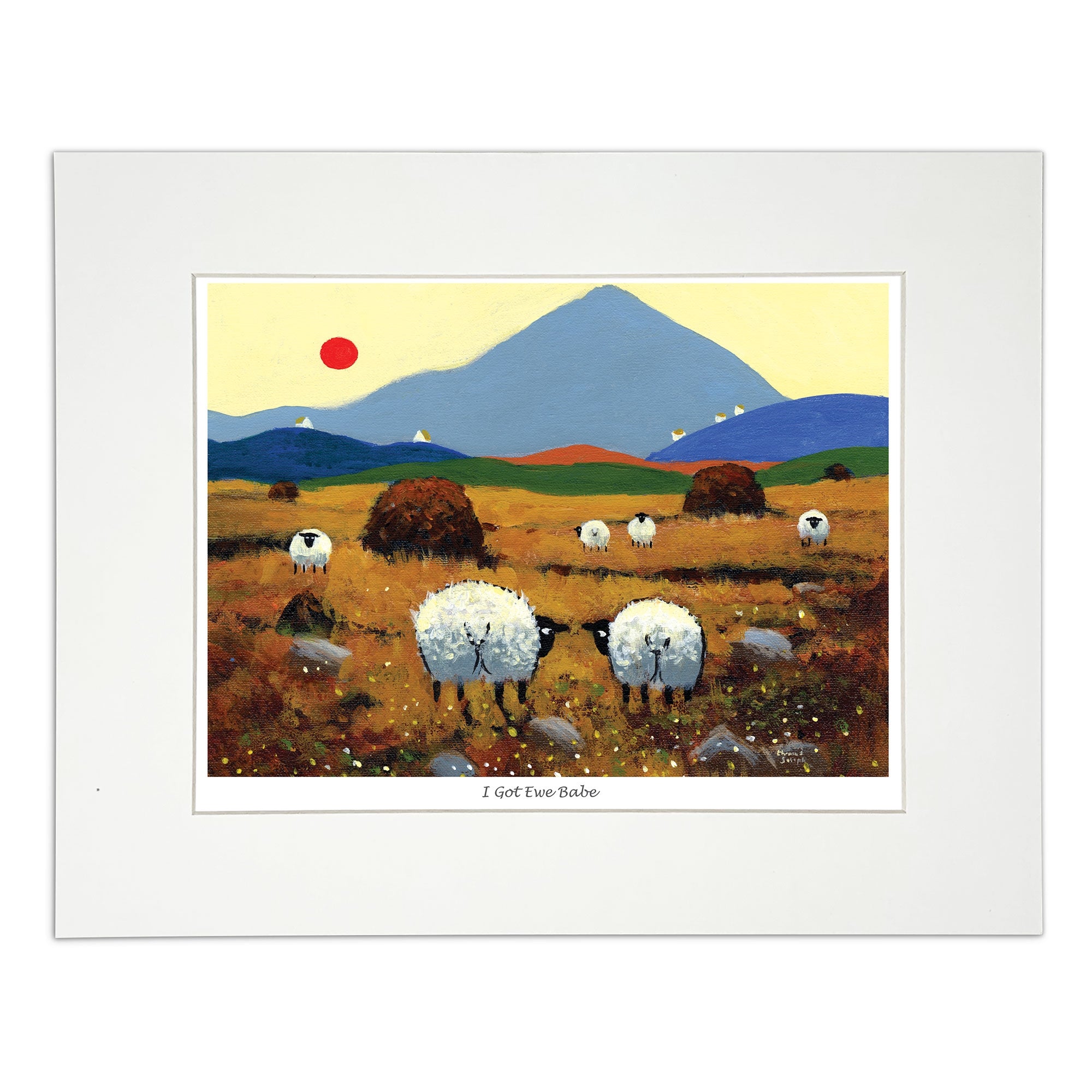 Wall art two sheep standing next to one another