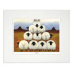 Painting sheep standing on each other's backs