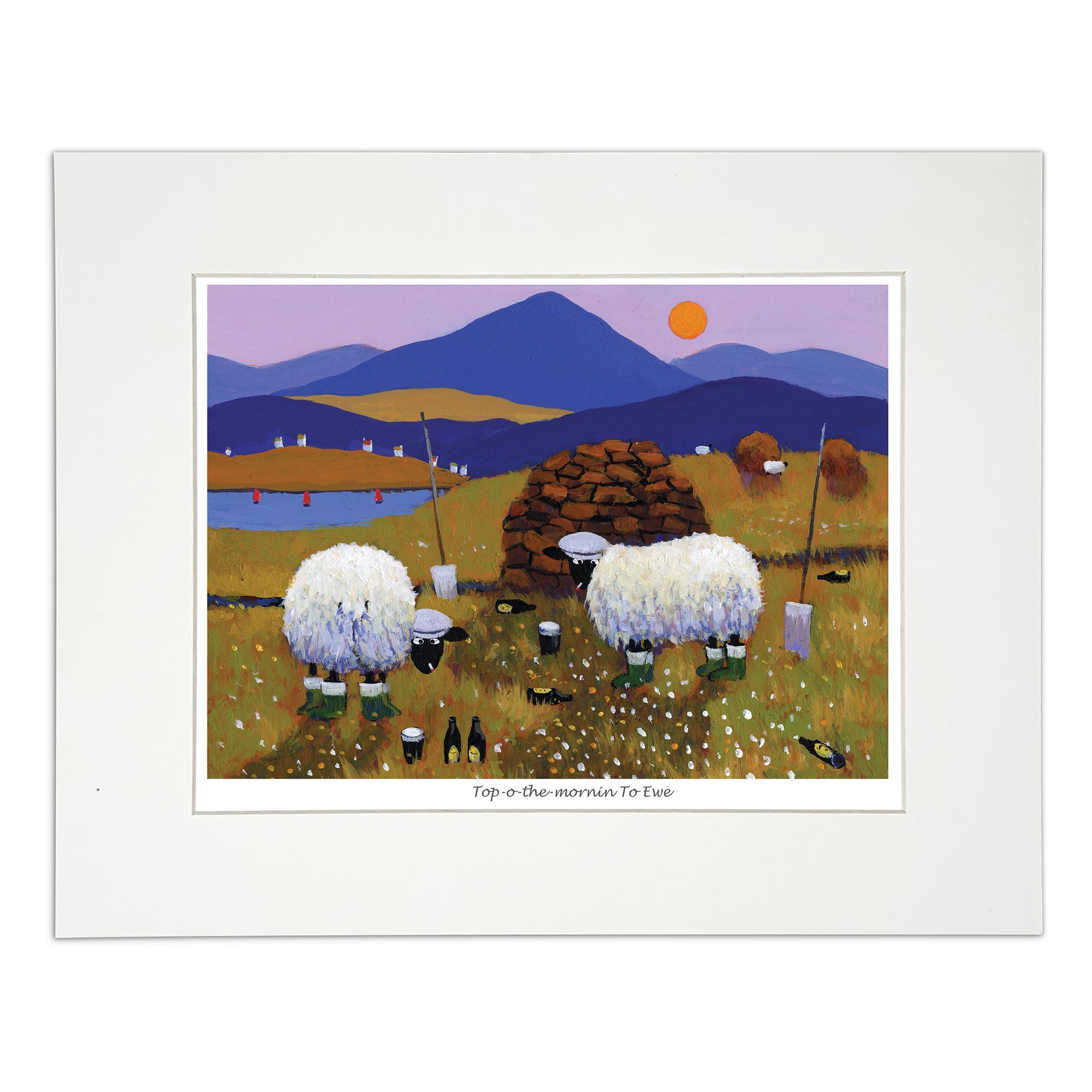 Wall art sheep drinking a few beers