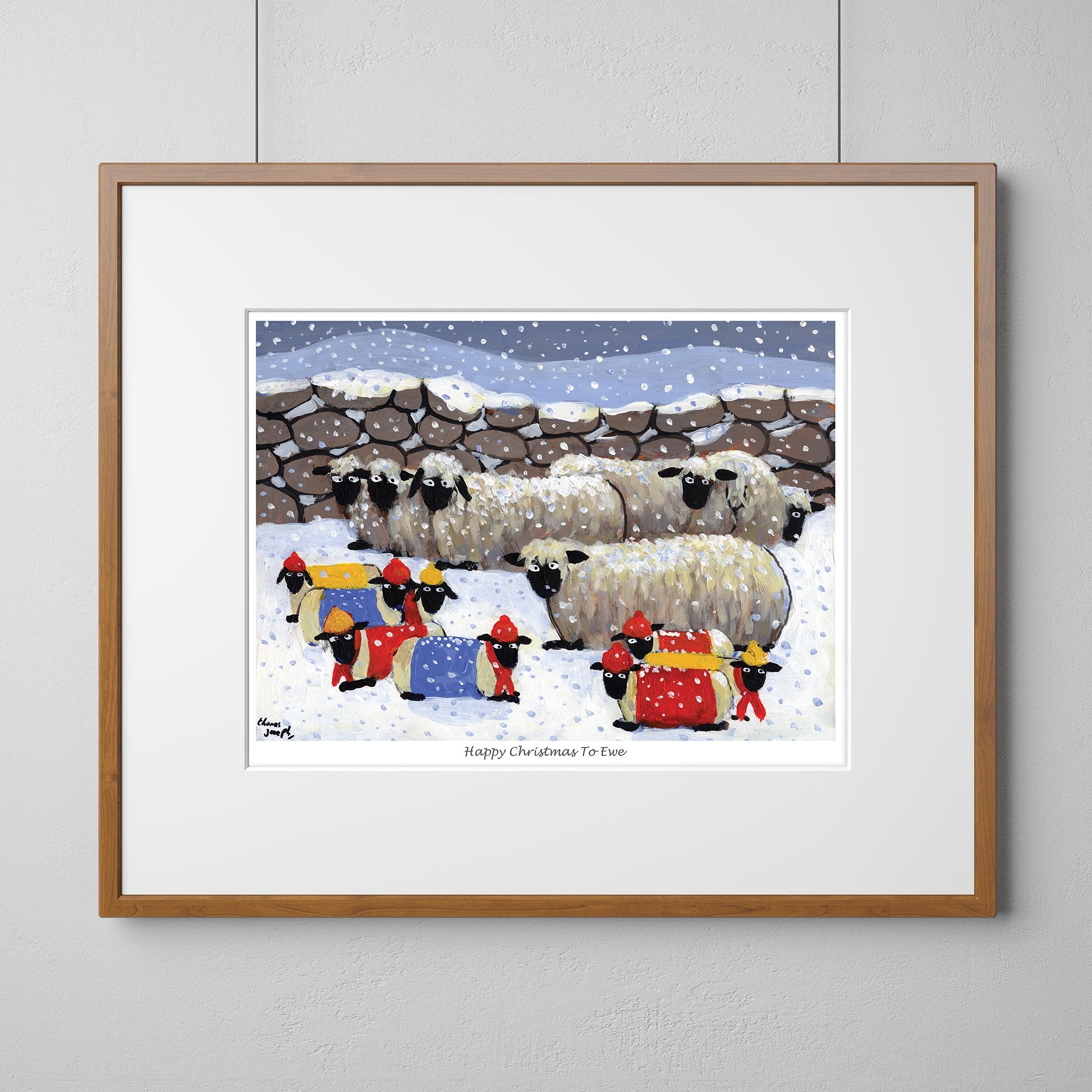 Happy Christmas To Ewe Mounted Print