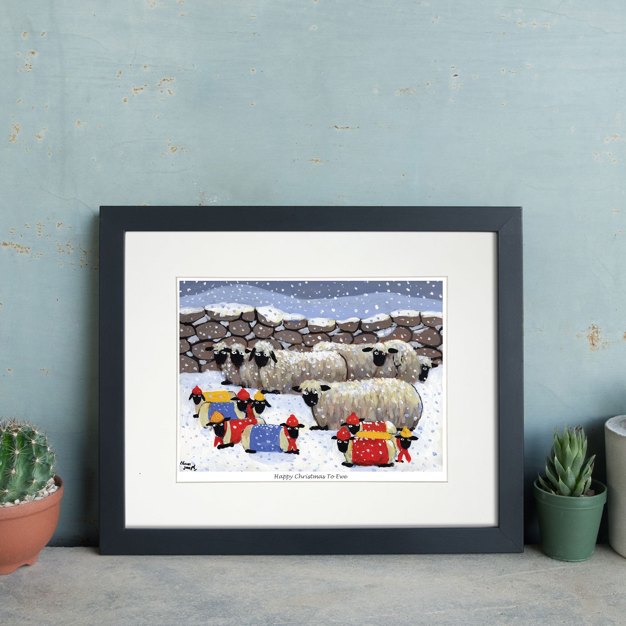 Happy Christmas To Ewe Mounted Print
