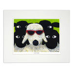 Painting sheep wearing glasses