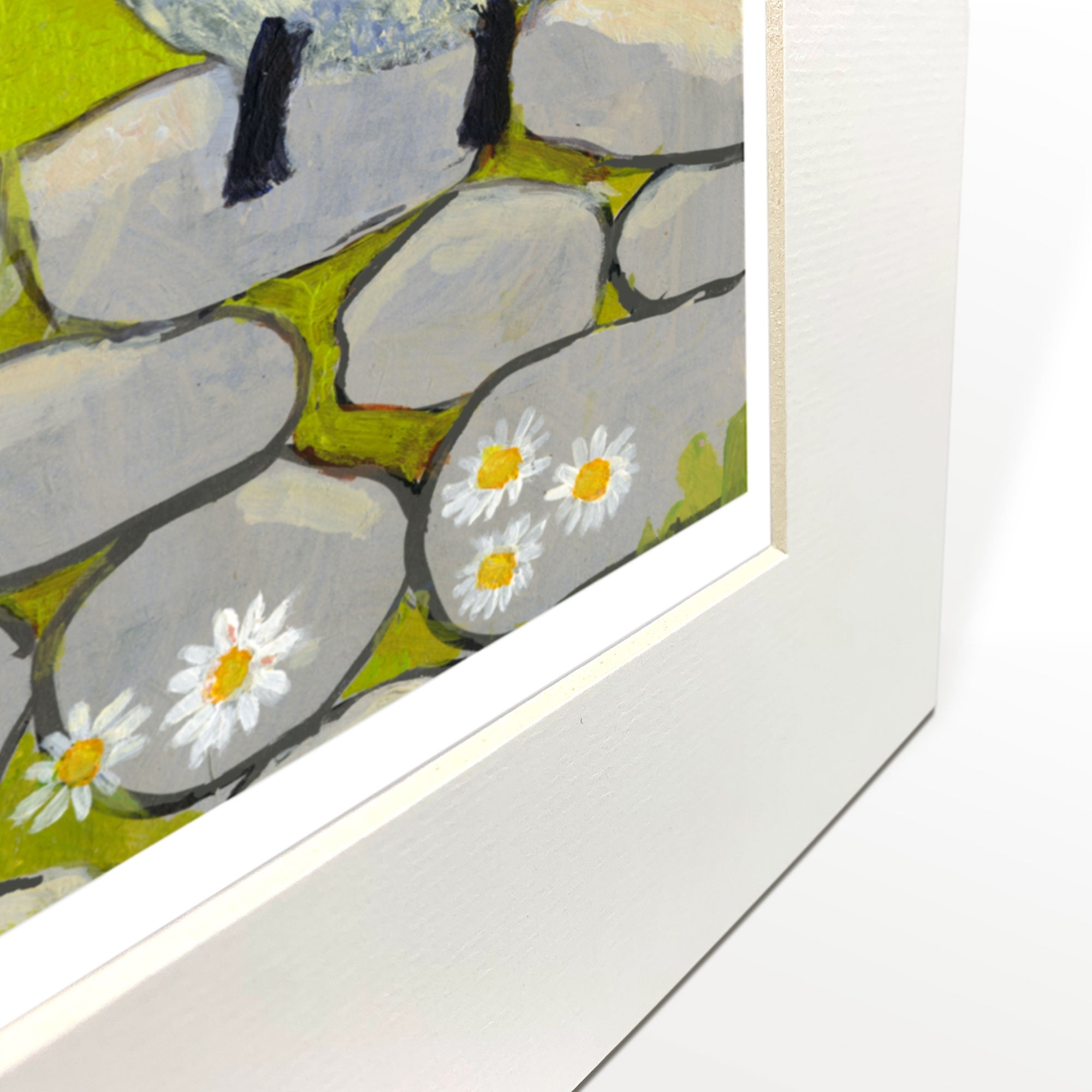 Bl-ewe Grass Mounted Print