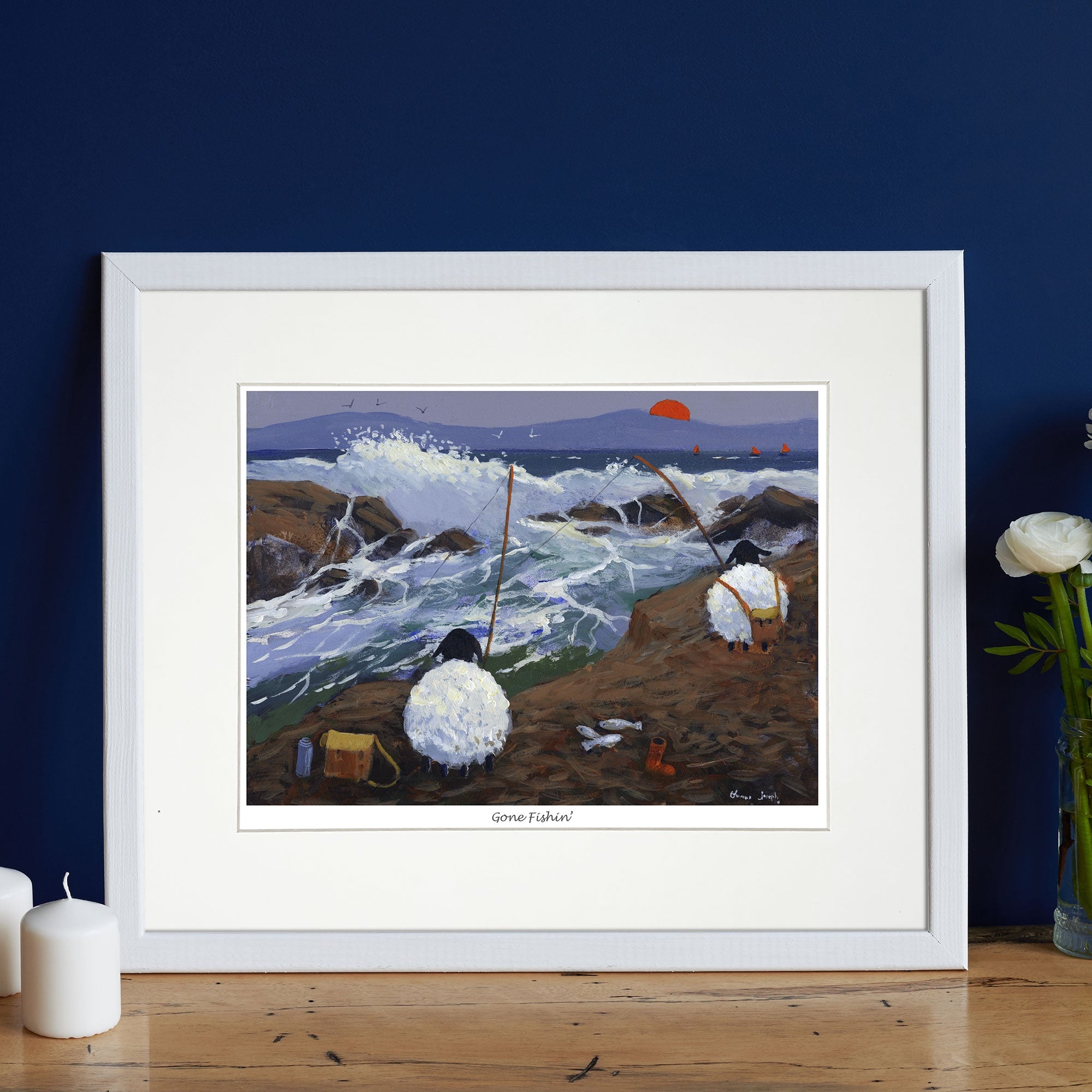 Gone Fishin Mounted Print