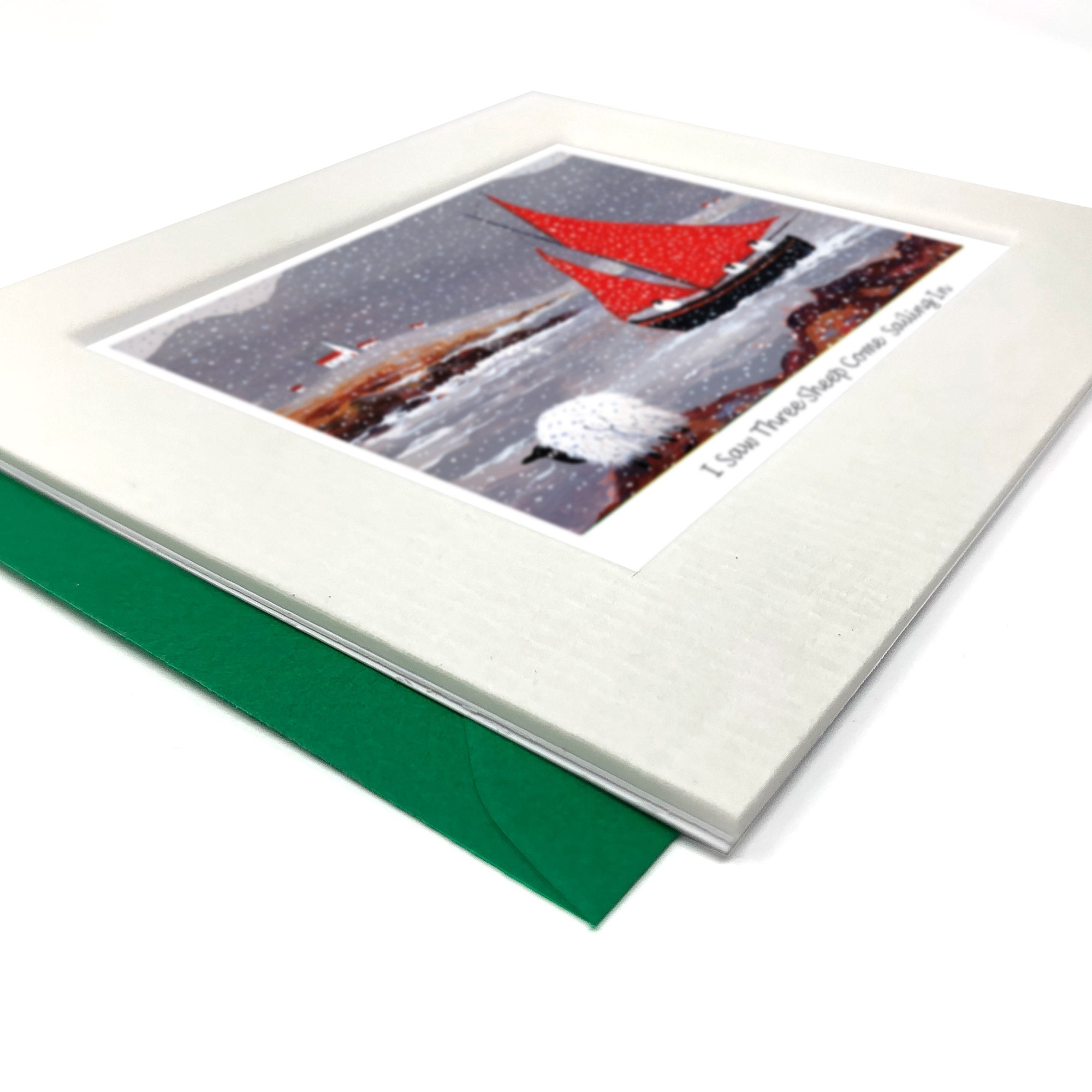 Saw Three Sheep Go Sailing Greeting Card