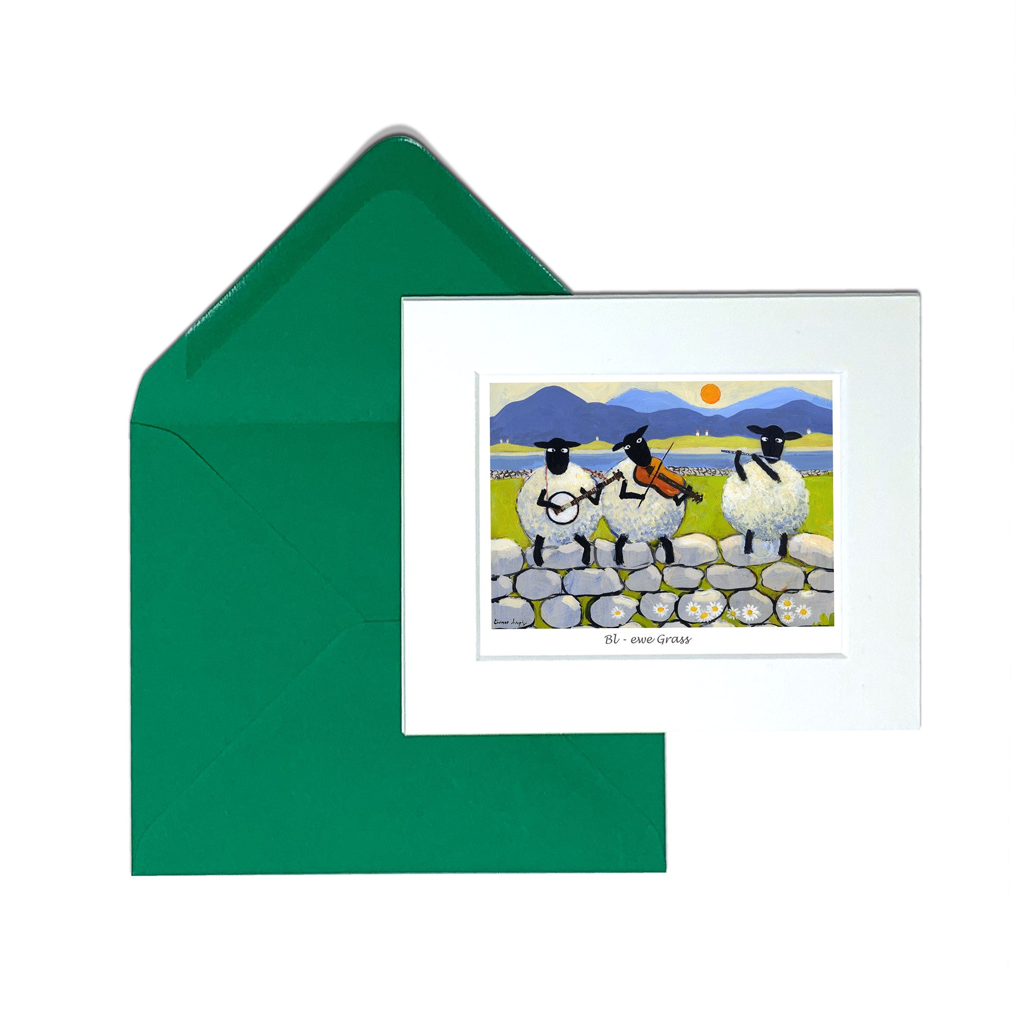 Bl-ewe Grass Greeting Card