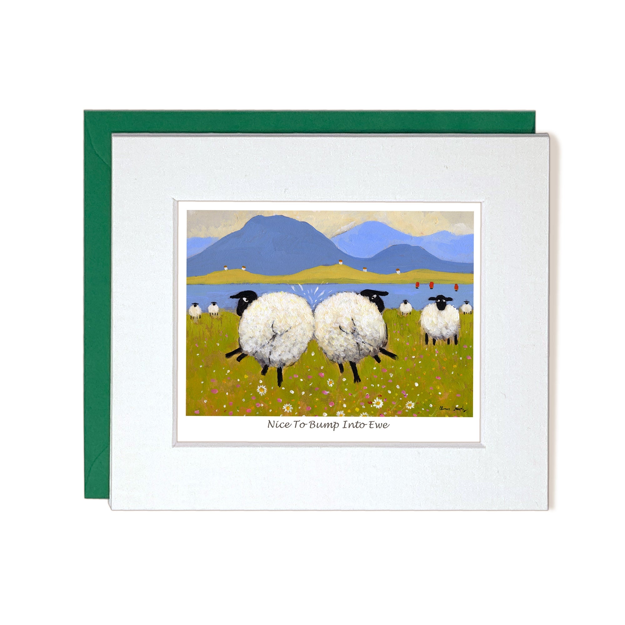 Notecard sheep at the sea side playing