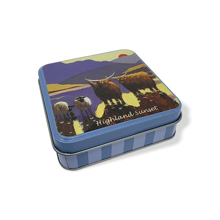 Stunning fudge storage tins featuring sheep artwork.