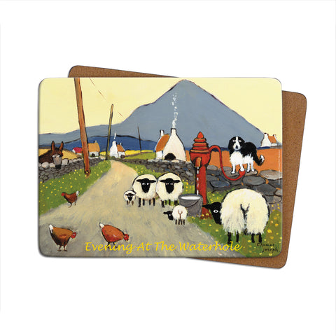 Evening At The Waterhole Single Table Mat