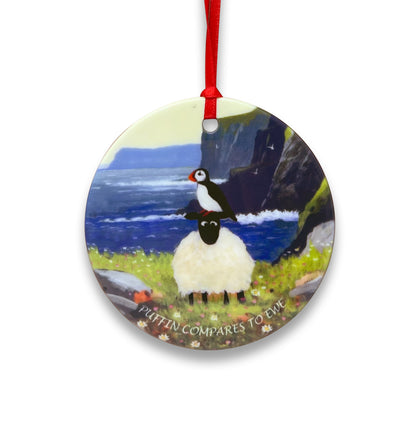 Puffin Compares To Ewe Decorative Hanging Disk