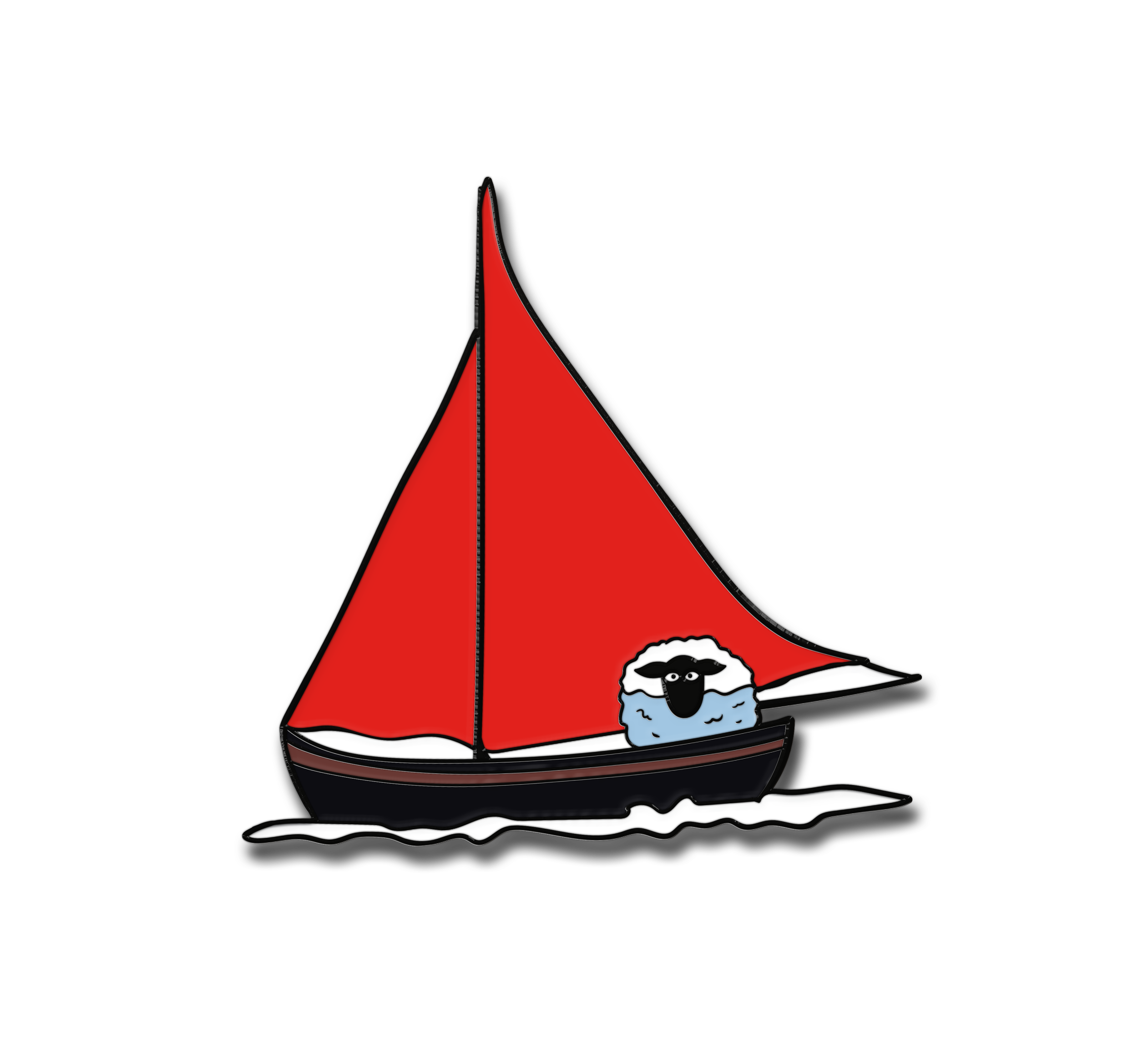 Sheep Sailing Enamel Pin