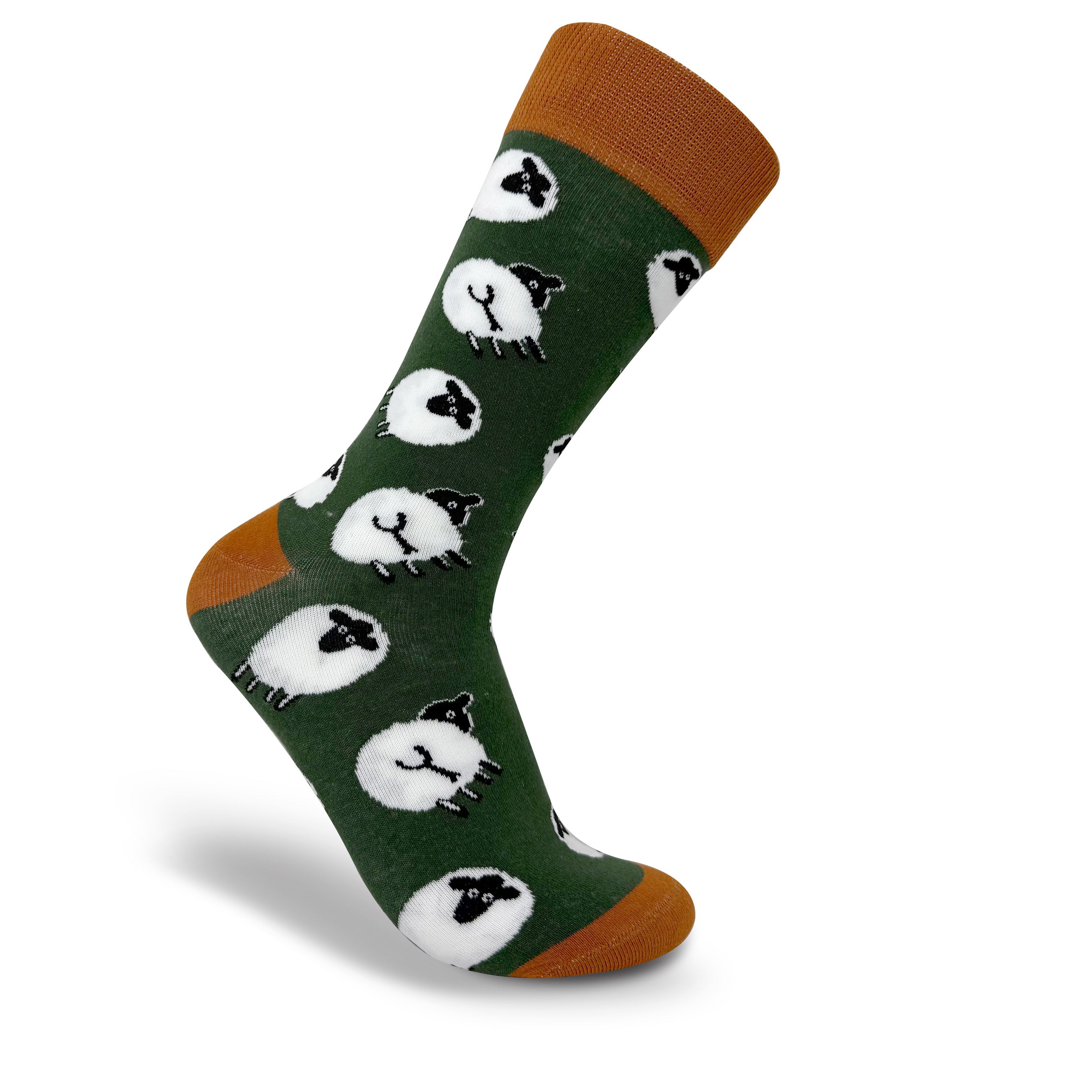 Green and Orange Sheep Socks