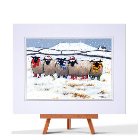 Winter Woollies Mounted Print