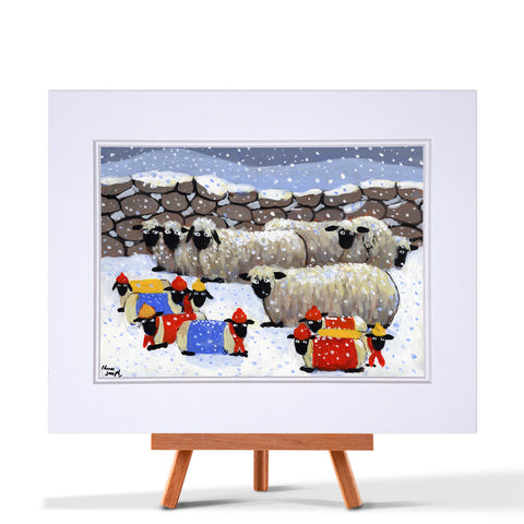 Double Mounted Print "Happy Christmas to Ewe" By Thomas Joseph