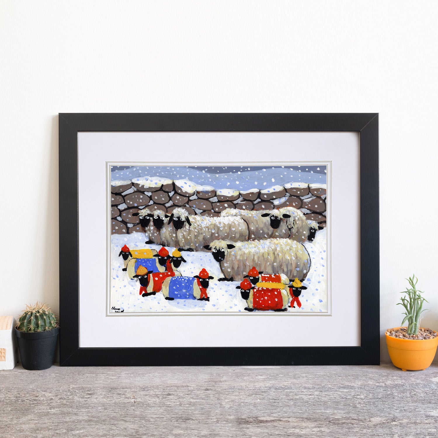 Double Mounted Print "Happy Christmas to Ewe" By Thomas Joseph