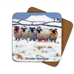 Winter Woollies Sheep In Snow Coaster