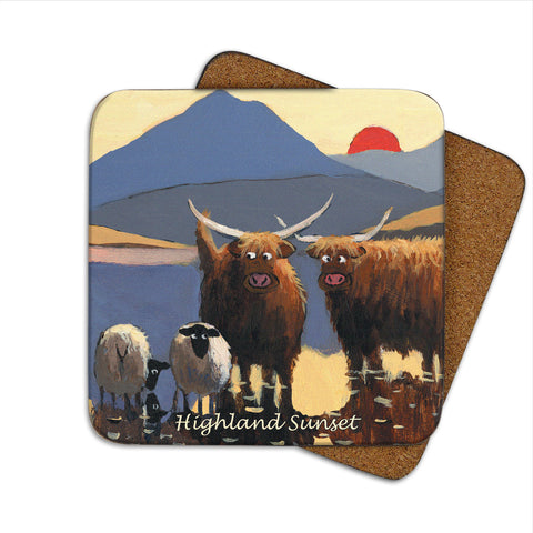 Highland Sunset Coaster