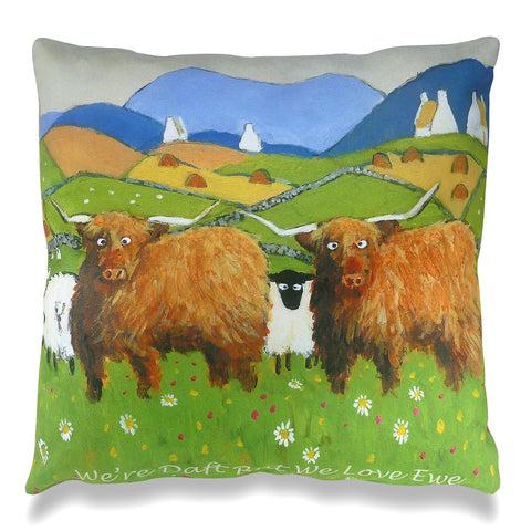 We're Daft But We Love Ewe Cushion