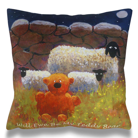 Will Ewe Be My Teddy Bear Cushion Cover