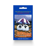 Fridge Magnet Two sheep huddled under an umbrella