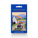 Fridge Magnet sheep riding a horse and cart down a country road