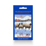 Fridge Magnet sheep standing in a field on a cold winter's evening