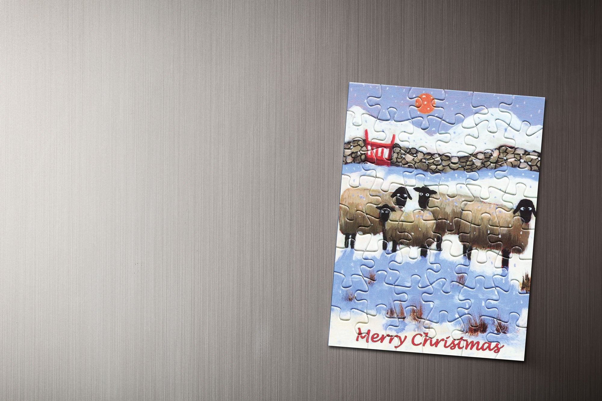 Merry Christmas Jigsaw Magnet
