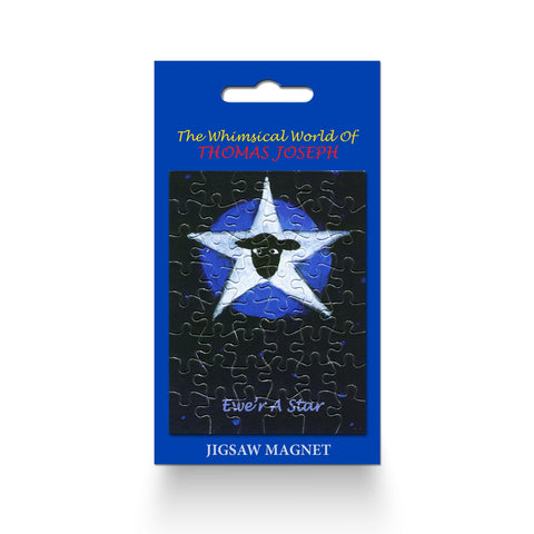 Fridge Magnet sheep's face in the middle of a star