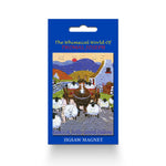 Fridge Magnet sheep riding on a horse and cart