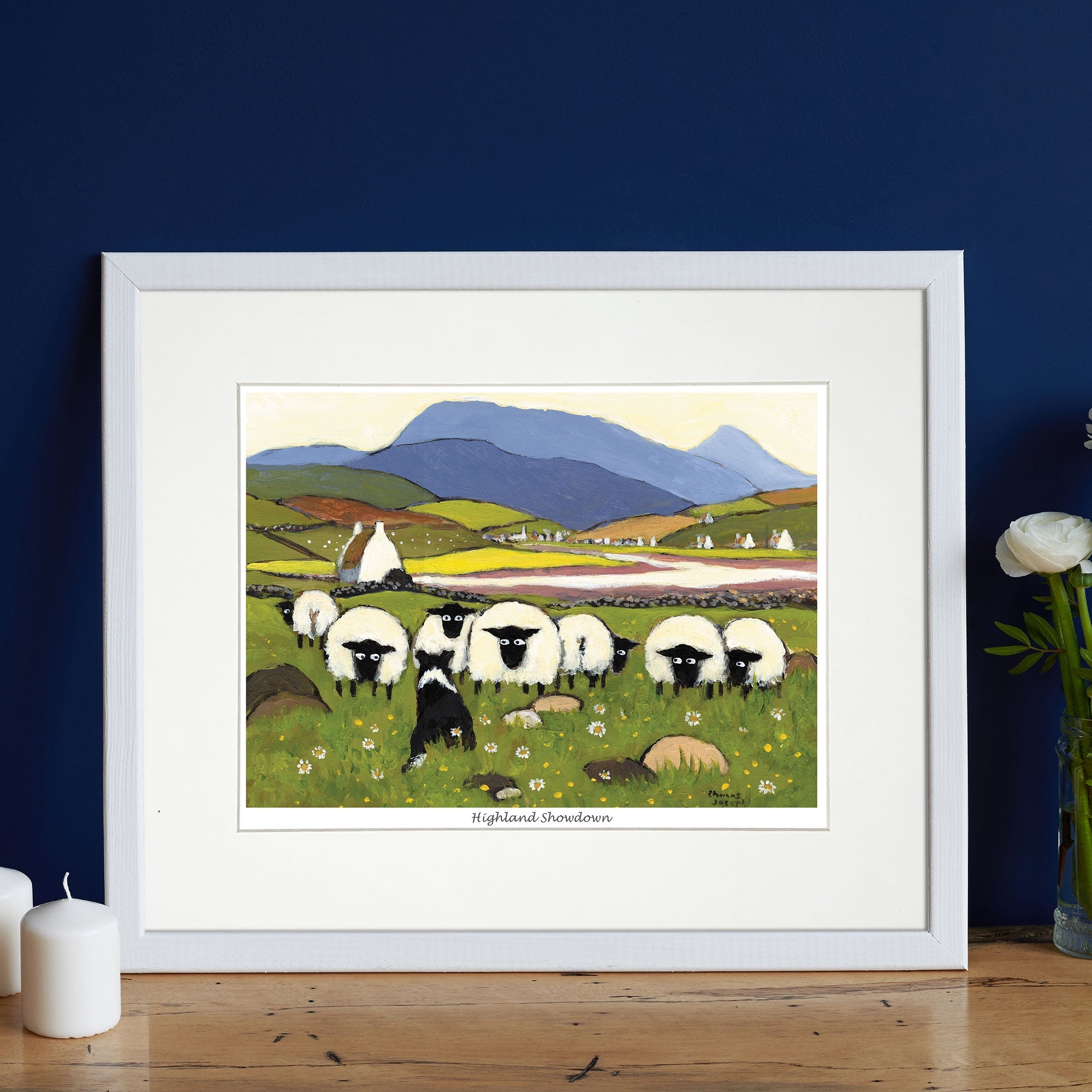 Highland Showdown Mounted Print