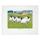 Wall art sheep posing with their lambs